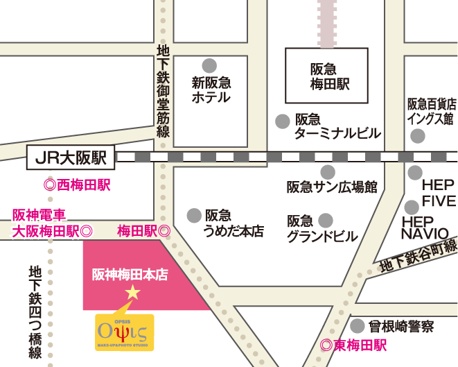 オプシス大阪梅田の地図